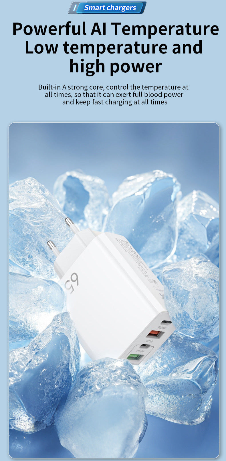 NOWORDUP® GaN 65W Intelligent Charger (3*USB-C +2*PD Type C)